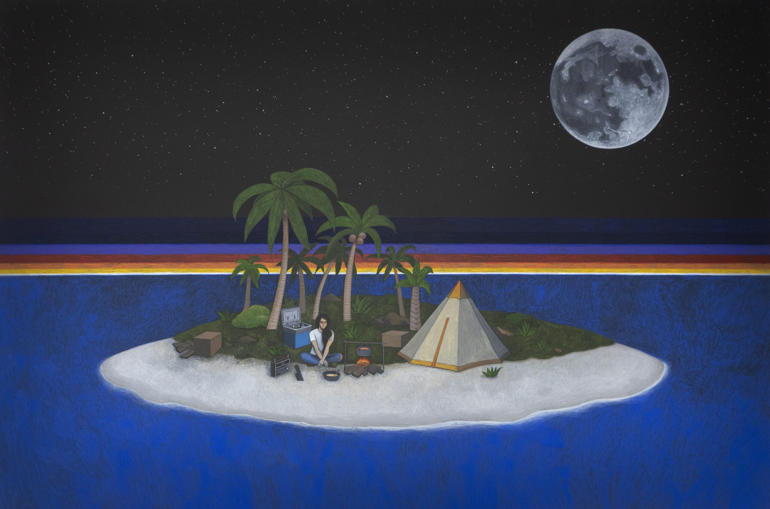 alone, acrylic on canvas, 100cm x 73cm, 2021