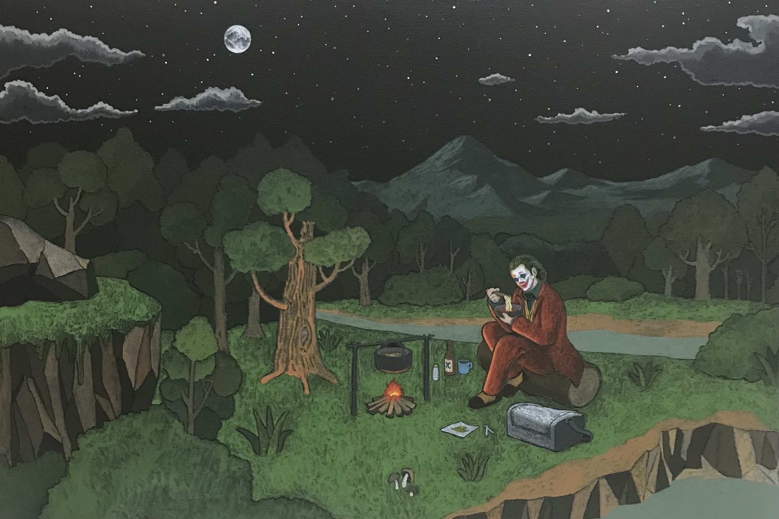 joker, acrylic on canvas, 41cm x 27cm, 2022