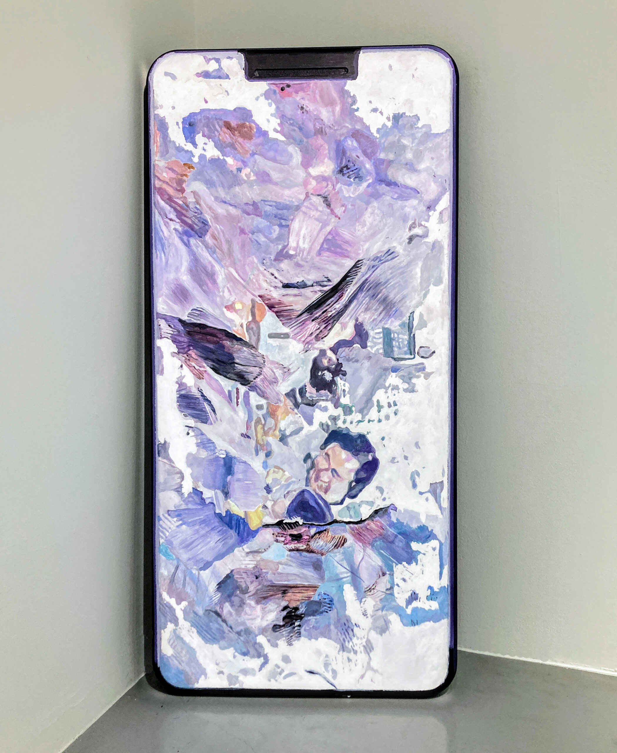 Brand New Action Painting 01, acrylic on wood, 190×91×13cm, 2023