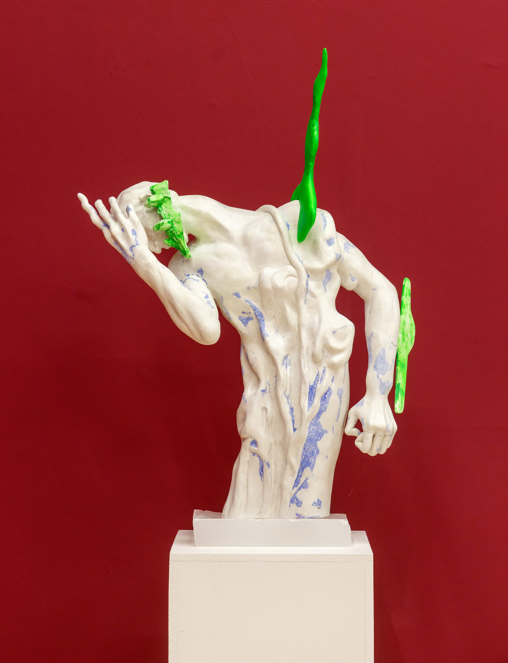 Pierre de Wissant & Evangelion, acrylic on air-dry stone clay, stylofoam, 68×47×23cm, 2024