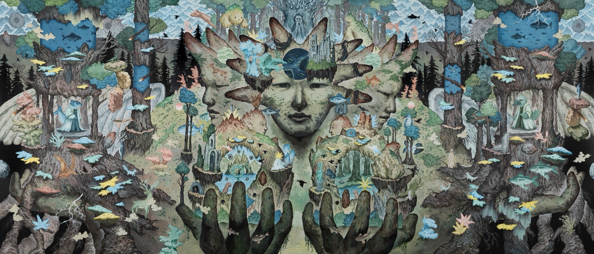 그건 아마 가장 작은 세상일지 몰라 It May Be the Smallest World, 2024, acrylic on canvas, 193.3×453.9cm